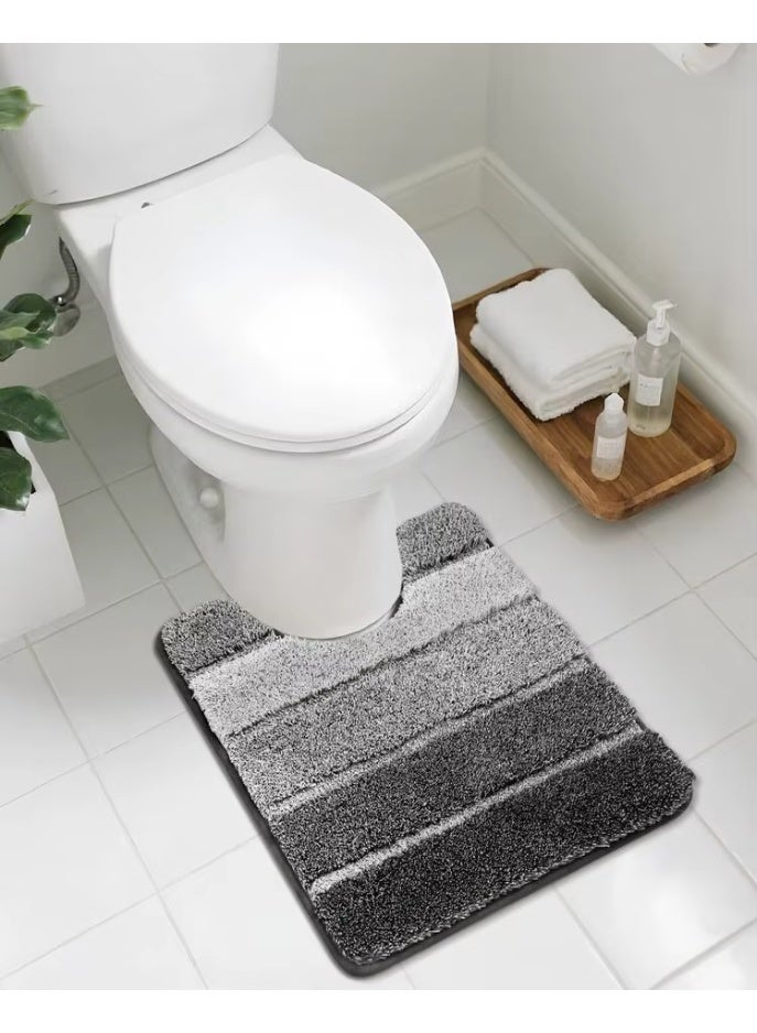 EBREEZZ 2-Piece Luxury Gradient Bathroom Mat Set – U-Shape Toilet Rug & Rectangular Floor Mat – Ultra Soft & Absorbent - Image 4